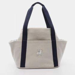 Pre Owned Hermes Gris Cabriole Mother'S Bag Pearl Bag  