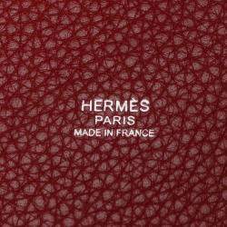 Pre Owned Hermes Rouge Garance Shw Taurillon Clemence Picotin 18 Handbag  