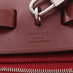 Hermes  Bordeaux Toile and Leather Herbag Zip 31 Handbag 