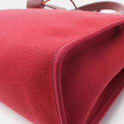 Hermes  Bordeaux Toile and Leather Herbag Zip 31 Handbag 