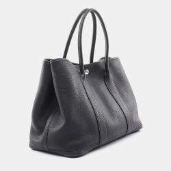 Pre Owned Hermes Black Leather Garden Party Tote Bag