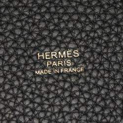 Hermes Black Leather Picotin Lock 22 Handbag
