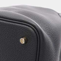 Hermes Black Leather Picotin Lock 22 Handbag