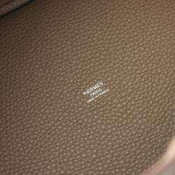 Hermes Etoupe Taurillon Clemence Picotin Lock 22 Handbag   