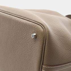 Hermes Etoupe Taurillon Clemence Picotin Lock 22 Handbag   