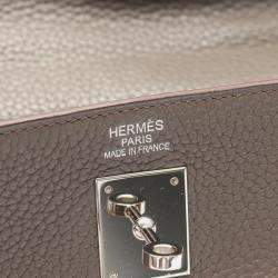 Hermes Gris Etain Taurillon Clemence Kelly 35 