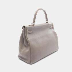 Hermes Gris Etain Taurillon Clemence Kelly 35 