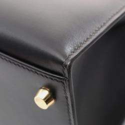 Hermes Black Box Calf Leather Kelly 32 Handbag