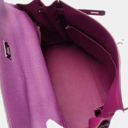 Hermes Purple Togo Swift Leather Kelly Ghillies 35 