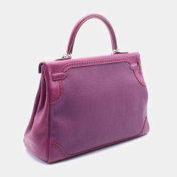 Hermes Purple Togo Swift Leather Kelly Ghillies 35 