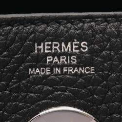 Hermes Black Taurillon Clemence Lindy 26 Shoulder Bag  