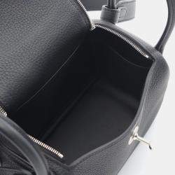 Hermes Black Taurillon Clemence Leather Lindy Mini Shoulder Bag