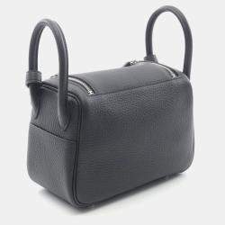 Hermes Black Taurillon Clemence Leather Lindy Mini Shoulder Bag