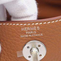 Hermes Gold Taurillon Clemence Leather Lindy Mini Shoulder Bag