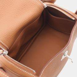 Hermes Gold Taurillon Clemence Leather Lindy Mini Shoulder Bag