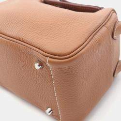 Hermes Gold Taurillon Clemence Leather Lindy Mini Shoulder Bag