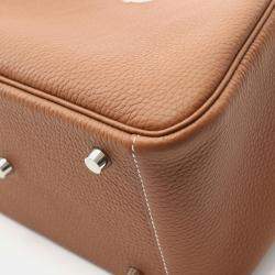 Hermes Brown Taurillon Clemence Leather Lindy 26 Shoulder Bag