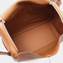 Hermes Brown Taurillon Clemence Leather Lindy 26 Shoulder Bag