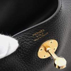Hermes Black Taurillon Clemence Leather Lindy 26 Shoulder Bag