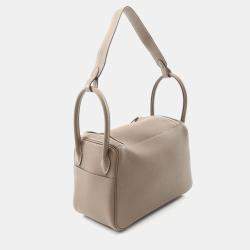 Hermes Brown Taurillon Clemence Leather Lindy 26 Shoulder Bag
