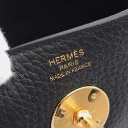 Hermes Black Taurillon Clemence Leather Lindy 26 Shoulder Bag