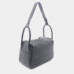 Hermes Black Taurillon Clemence Leather Lindy 26 Shoulder Bag