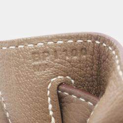 Hermes Etoupe Taurillon Clemence Leather Kelly 28 Handbag