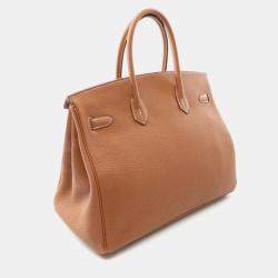 Hermes Gold Togo Leather Birkin 35 Handbag