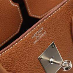 Hermes Gold Togo Leather Birkin 35 Handbag