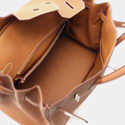 Hermes Gold Togo Leather Birkin 35 Handbag