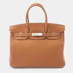 Hermes Gold Togo Leather Birkin 35 Handbag