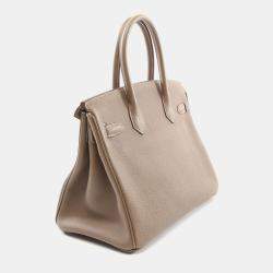 Hermes Etoupe Grey Togo Leather Birkin 30 