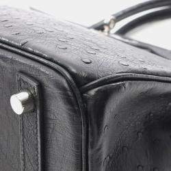 Hermes Black Ostrich Birkin 30 