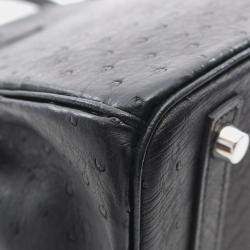 Hermes Black Ostrich Birkin 30 