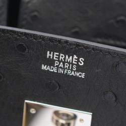 Hermes Black Ostrich Birkin 30 