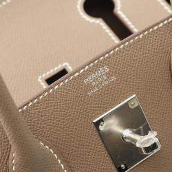 Hermes Etoupe Grey Epsom Leather Sellier  Birkin 30 