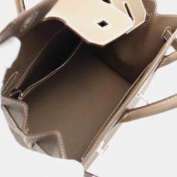 Hermes Etoupe Grey Epsom Leather Sellier  Birkin 30 