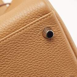Hermès Gold Matte Alligator and Togo Leather Palladium Finish Kelly Retourne Touch 28 Bag