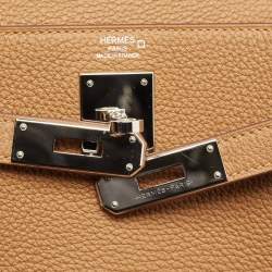 Hermès Gold Matte Alligator and Togo Leather Palladium Finish Kelly Retourne Touch 28 Bag