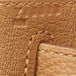 Hermès Gold Matte Alligator and Togo Leather Palladium Finish Kelly Retourne Touch 28 Bag