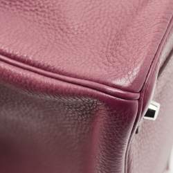 Hermes Tosca Taurillon Clemence Leather Palladium Finish Birkin 30 Bag