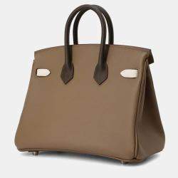 Hermes Birkin 25 Etoupe/Gris Pale/Ecorce Epsom Leather Top Handle Bag