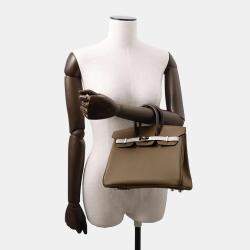 Hermes Birkin 25 Etoupe/Gris Pale/Ecorce Epsom Leather Top Handle Bag