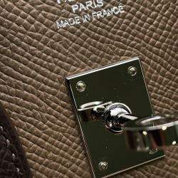 Hermes Birkin 25 Etoupe/Gris Pale/Ecorce Epsom Leather Top Handle Bag