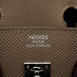 Hermes Birkin 25 Etoupe/Gris Pale/Ecorce Epsom Leather Top Handle Bag