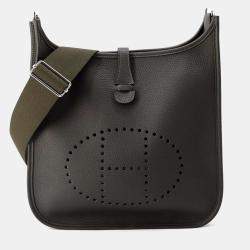Hermes Evelyne III PM Dark Bronze Taurillon Clemence Leather Shoulder Bag
