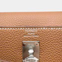 Hermes Kelly Retourne 25 Gold Togo Leather Top Handle Bag