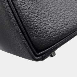 Hermes Kelly Retourne 28 Black Togo Leather Top Handle Bag