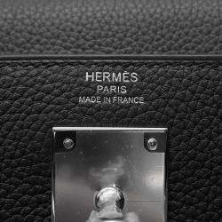 Hermes Kelly Retourne 28 Black Togo Leather Top Handle Bag