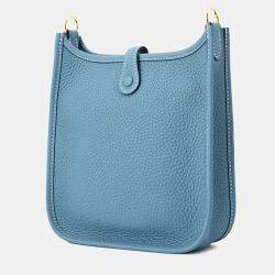 Hermes Evelyne Long TPM Blue Jean Taurillon Clemence Leather Shoulder Bag